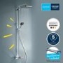 GROHE QuickFix Chrome Vitalio Comfort 250 Shower System with Bath Thermostat for Wall Mounting
