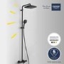 GROHE QuickFix  Black Vitalio Comfort 250 Shower System with Bath Thermostat for Wall Mounting
