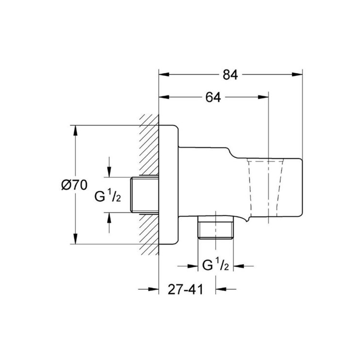 RAINSHOWER SHOWER OUTLET ELBOW 12