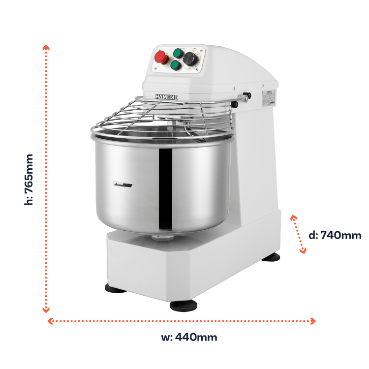 Hamoki Twin Speed Spiral Dough Mixer - 30 Ltr, 20kg