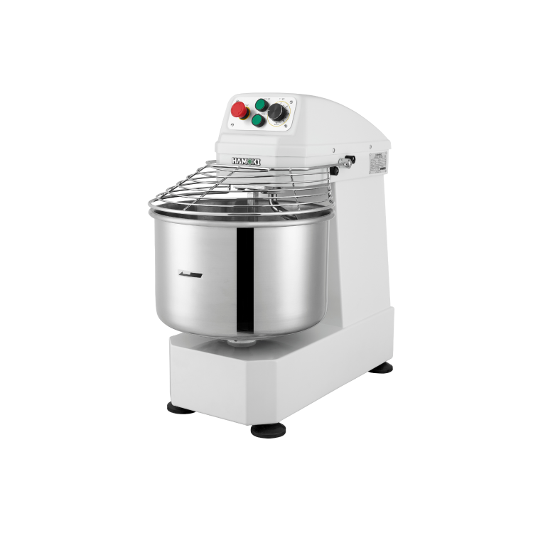 Hamoki HM-50A Premium  Spiral Dough Mixer. Twin Speed 50ltr / 35kg Capacity. Floor Standing Double Movement Bowl. 125kg/hr Production. 13 Amp