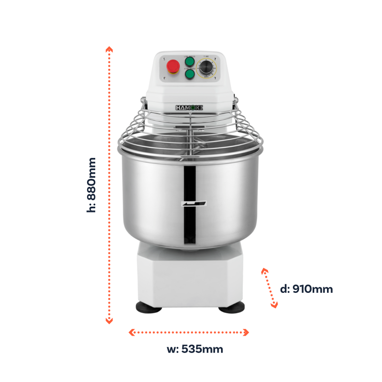 Hamoki Twin Speed Spiral Dough Mixer - 50 Ltr, 35kg