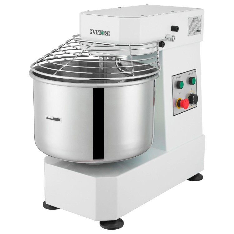 Hamoki Italian Style HM-30 Twin Speed Spiral Dough Mixer. 30 Litre -25kg Capacity. Up to 75kg/hr Production. Floor Standing Double Movement Bowl 13 Amp Plug In Model