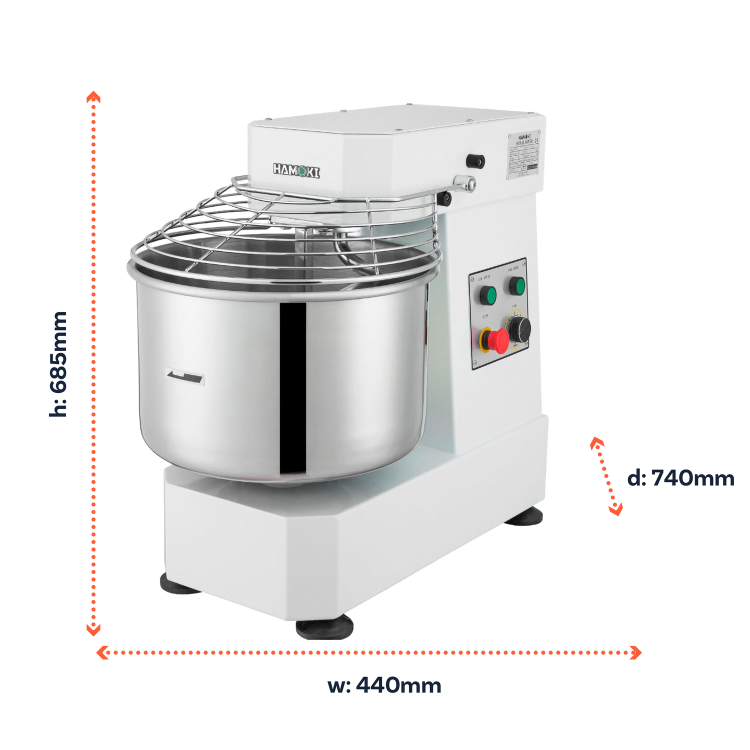 Hamoki Italian Style Twin Speed Spiral Dough Mixer - 30 Ltr, 20kg