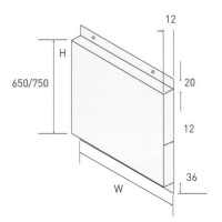 Elica BP60/75BAR 750mm High Splashback with Rail