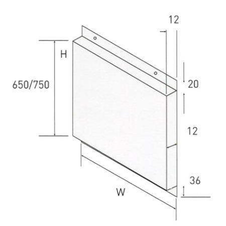Elica BP60/75SS 750mm High Back Plate