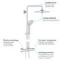 Grohe Euphoria 260 Thermostatic Mixer Bar Shower with Round Overhead & Handset