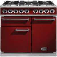 Falcon 98640 1000 Deluxe Dual Fuel Range Cooker - Cherry Red - Matt Pan Stands