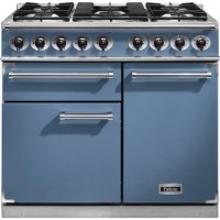 Falcon 98480 1000 Deluxe Dual Fuel Range Cooker - China Blue - Gloss Pan Stands