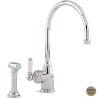 Perrin and Rowe 4346CP/IGWPC Parthian Monobloc Single Lever Mixer Tap in Chrome and Gold