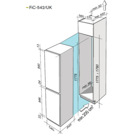 Fagor FiC-542/UK 239 L 50-50 Integrated Fridge Freezer
