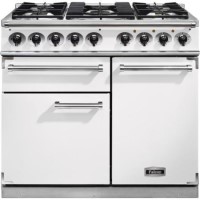 Falcon 98650 1000 Deluxe Dual Fuel Range Cooker - White - Matt Pan Stands