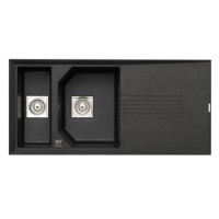 Astracast LO15RZHOMESK Helix 1.5 Bowl Reversible Drainer ROK Metallic Composite Sink in Black