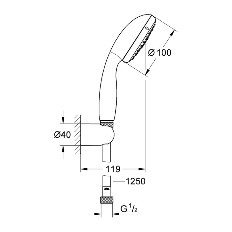Tempesta 100 Wall holder set 2 sprays