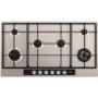 GRADE A1 - As new but box opened - AEG HG956440SM Extra Wide Six Burner 90cm Gas Hob in BlackStainless steel