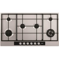 GRADE A1 - As new but box opened - AEG HG956440SM Extra Wide Six Burner 90cm Gas Hob in BlackStainless steel