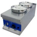 291002 Hamoki BM-2x4 Bain Marie With 2 Round Pots 2 x 4ltr And Drain Tap. 13 Amp Plug In