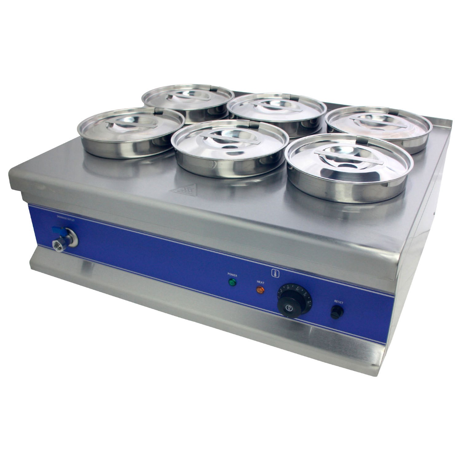 BM 6x4 6 Round Pot Bain Marie Drain Tap 6 x 4 Ltr Plug