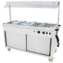 Hamoki DC-4W Mobile Bain Marie Servery - Food Warmer Cart With Heated Gantry and Light - 4 x 1/1 GN Size. 13 Amp