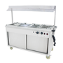 Hamoki DC-4W Mobile Bain Marie Servery - Food Warmer Cart With Heated Gantry 4 x 1/1 GN Size 13 amp