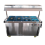 Hamoki DC-4W Mobile Bain Marie Servery - Food Warmer Cart With Heated Gantry and Light - 4 x 1/1 GN Size. 13 Amp