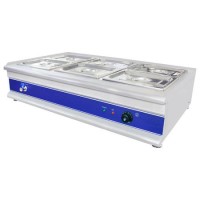Hamoki BM-6T Bain Marie With 6 Pots - GN 1/2 x 4" x 6 Wet Heat 13 Amp