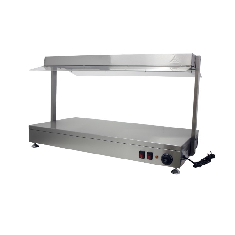 Hamoki Extra Wide Triple Lamp Heated Food Warmer With Heated Gantry Heated Base and Sneeze Screen. 1240mm - 13 Amp Plug. SFW-4L