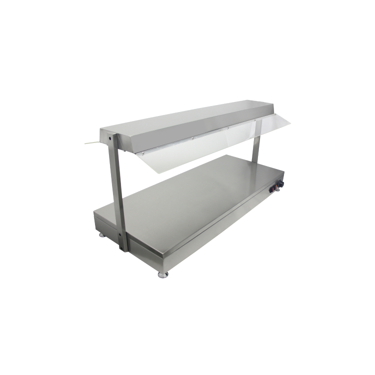 Hamoki Extra Wide Triple Lamp Heated Food Warmer With Heated Gantry Heated Base and Sneeze Screen. 1240mm - 13 Amp Plug. SFW-4L