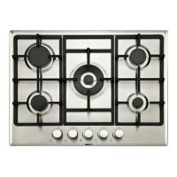 GRADE A1 - As new but box opened - Beko HIMW75225SX 70cm Wide Five Burner Gas Hob With Cast Iron Pan Stands Stainless Steel