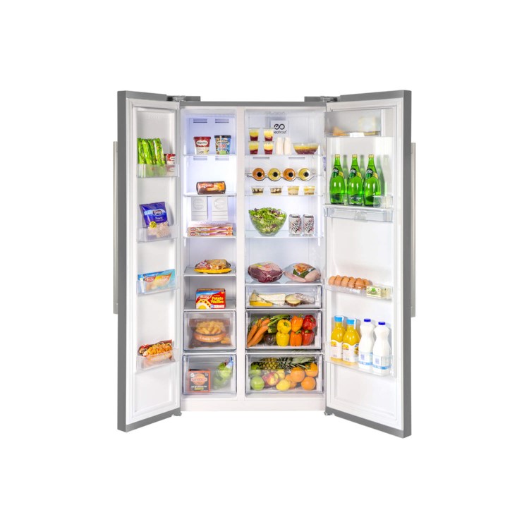 GRADE A1 - Beko ASD241X Stainless Steel Side By Side Fridge Freezer With Non-plumbed Water Dispenser