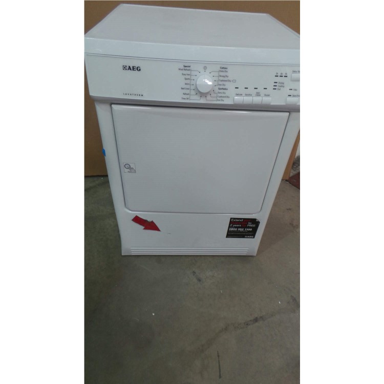 GRADE A3 - Heavy cosmetic damage - AEG T65170AV 7kg Freestanding Vented Tumble Dryer - White