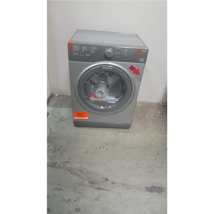 GRADE A2 - Minor Cosmetic Damage - Hotpoint TVFS73BGG 7kg Freestanding Vented Tumble Dryer Grey