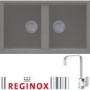 Reginox BEST450TT/ASTORIA BEST450 2 Bowl Titanium Regi-Granite Composite Sink & Astoria Chrome Tap Pack