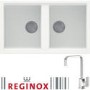 Reginox BEST450 2 Bowl White Regi-Granite Composite Sink & Astoria Chrome Tap Pack