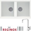 Reginox BEST450 2 Bowl White Regi-Granite Composite Sink &amp; Astoria Chrome Tap Pack
