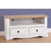 White TV Unit with Drawers &amp; Open Shelf TV&#39;s up to 42&quot; - Corona
