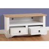 White TV Unit with Drawers &amp; Open Shelf TV&#39;s up to 42&quot; - Corona