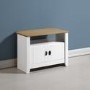 Ludlow Small White TV Stand with Oak Effect Top & Storage - TV's up to 30"