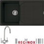 Reginox EGO400B/THAMES EGO400 Reversible 1 Bowl Black Regi-Granite Composite Sink & Thames Chrome Tap Pack