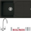 Reginox EGO400 Reversible 1 Bowl Black Regi-Granite Composite Sink &amp; Thames Chrome Tap Pack