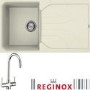 Reginox EGO400C/THAMES EGO400 Reversible 1 Bowl Cream Regi-Granite Composite Sink & Thames Chrome Tap Pack