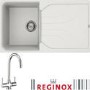 Reginox EGO400 Reversible 1 Bowl White Regi-Granite Composite Sink & Thames Chrome Tap Pack