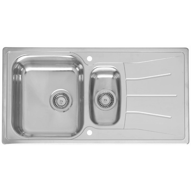 Reginox DIPLOMAT15ECO/THAMES Diplomat 15 Reversible 1.5 Bowl Stainless Steel Sink & Thames Chrome Tap Pack