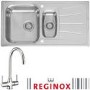 Reginox DIPLOMAT15ECO/THAMES Diplomat 15 Reversible 1.5 Bowl Stainless Steel Sink & Thames Chrome Tap Pack