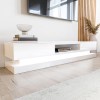 Wide White Gloss TV Stand with Storage &amp; LEDs - TV&#39;s up to 70&quot; - Evoque
