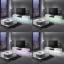 Grade A1 - Evoque Large White High Gloss TV Unit with LED Lighting - TV's up to 70"