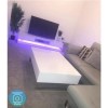 Grade A1 - Evoque Large White High Gloss TV Unit with LED Lighting - TV&#39;s up to 70&quot;