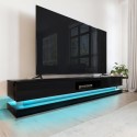 300300XLB Large Black Gloss TV Stand with Storage & LED Lights - TV's up to 70" - Evoque