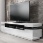 Wide White Gloss TV Stand with Storage - TV's up to 83" - Harlow