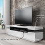 Wide White Gloss TV Stand with Storage - TV's up to 83" - Harlow